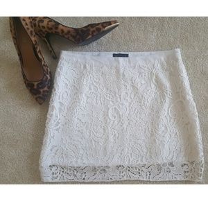 Koaj white crochet overlay skirt